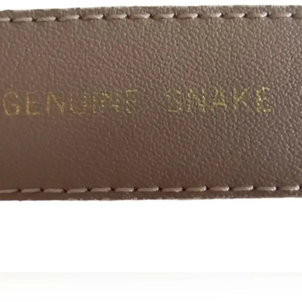 Liz Claiborne Genuine Snakeskin Belt Gold Wing Buckle Vintage 80s Glam Sz M Rare